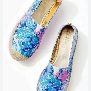 Lilly Pulitzer Vibrant Blue and Pink Espadrilles